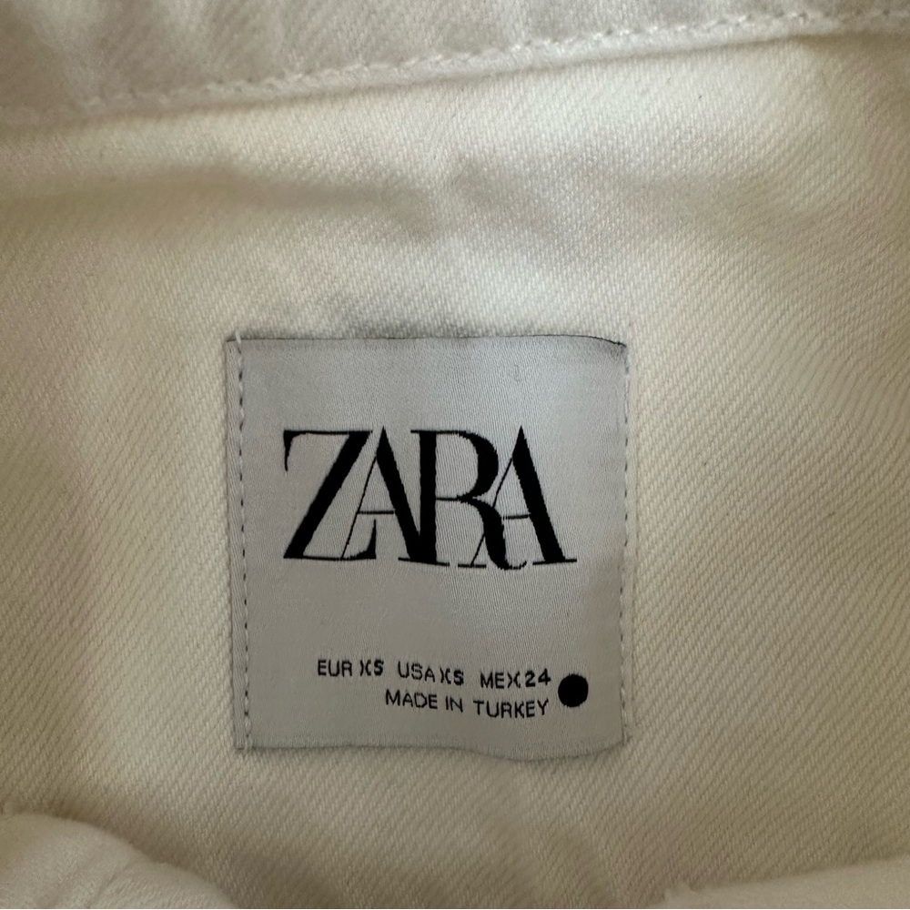 Zara Women’s Cotton Cream Long Button-Up Vest Size XS - Picture 4 of 9